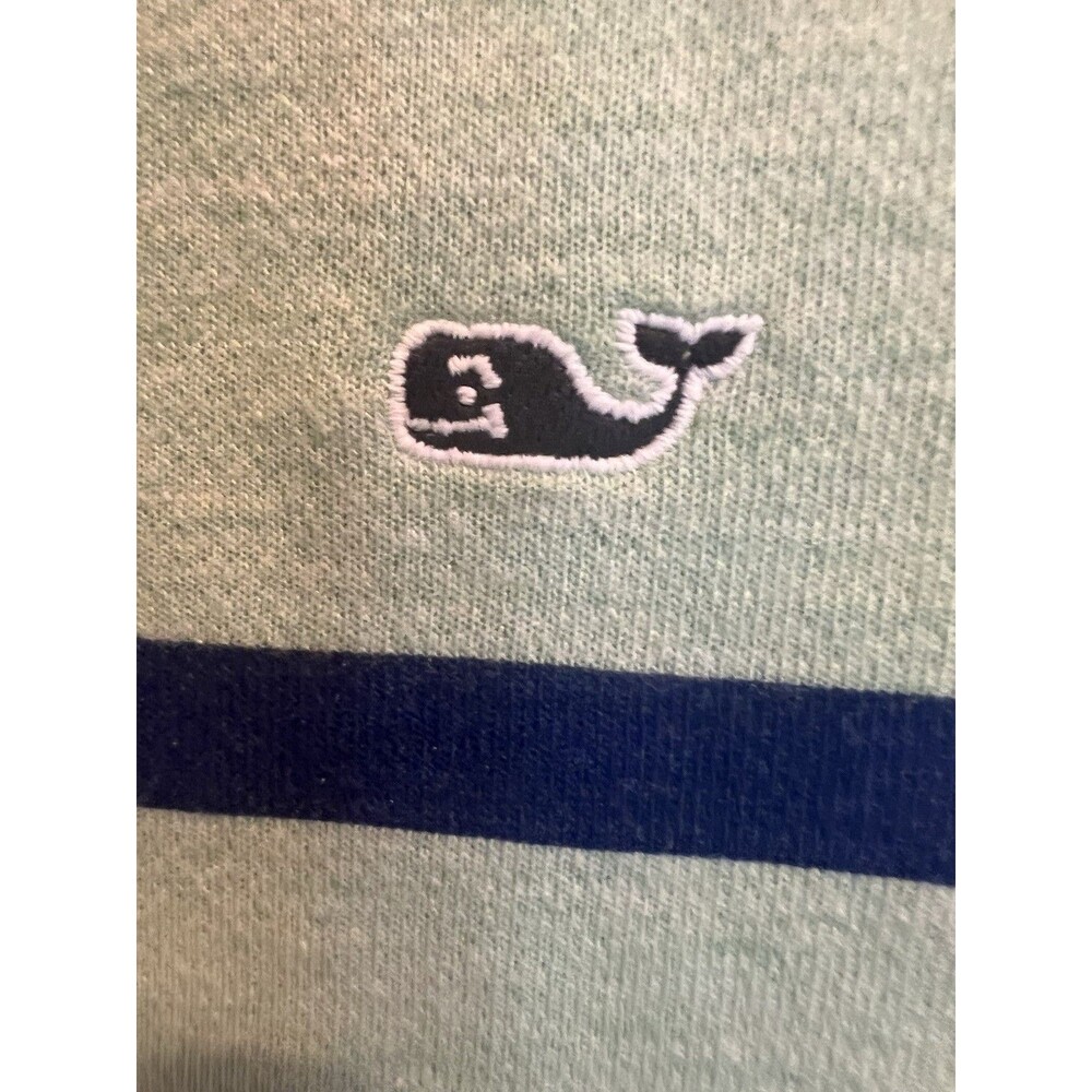 Vineyard Vines Kids 1/4 Zip Pullover Small 8-10 Mint Blue Striped Whale - Picture 3 of 6